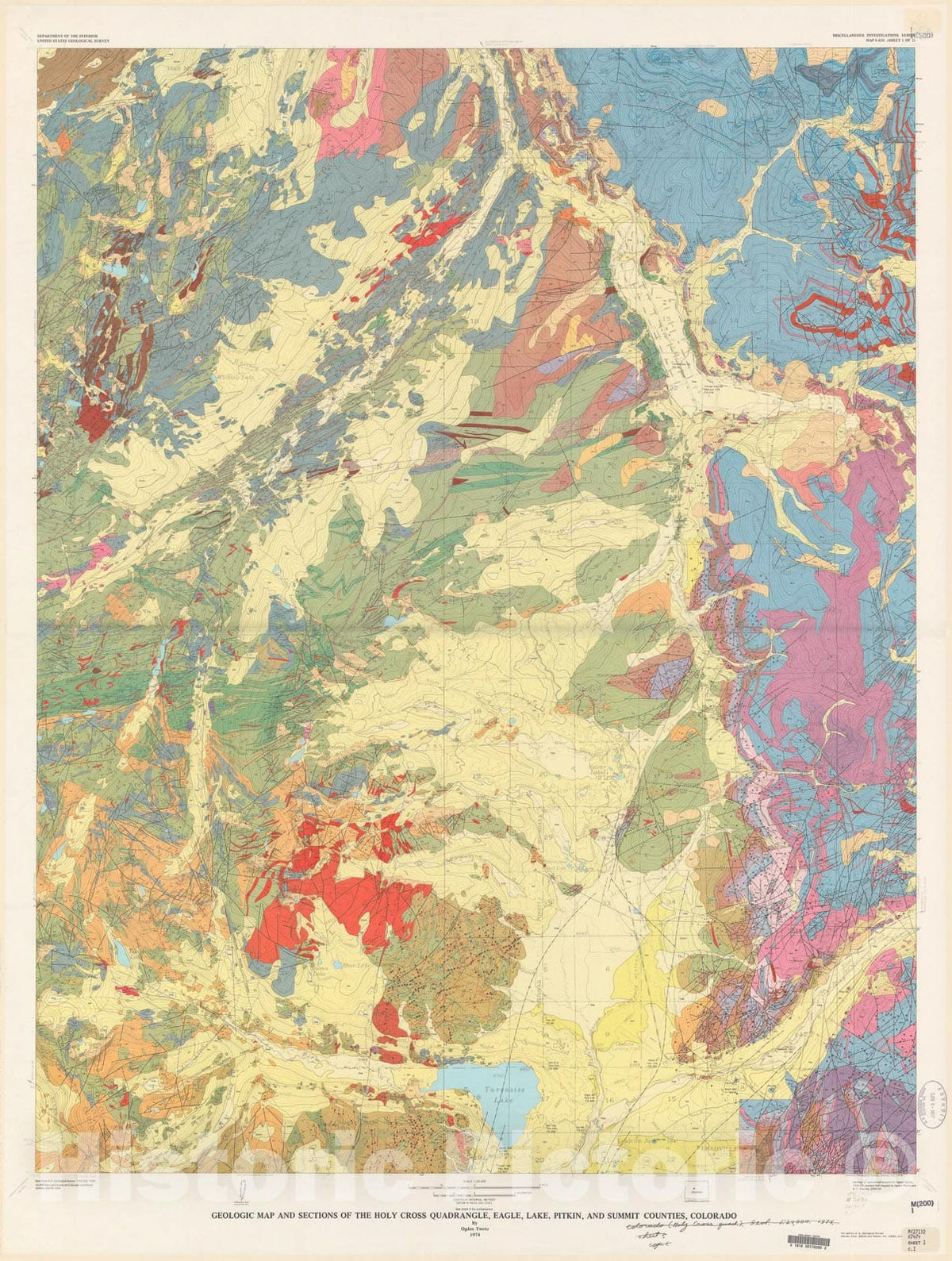 Map : Geologic map and sections of the Holy Cross quadrangle, Eagle, L ...
