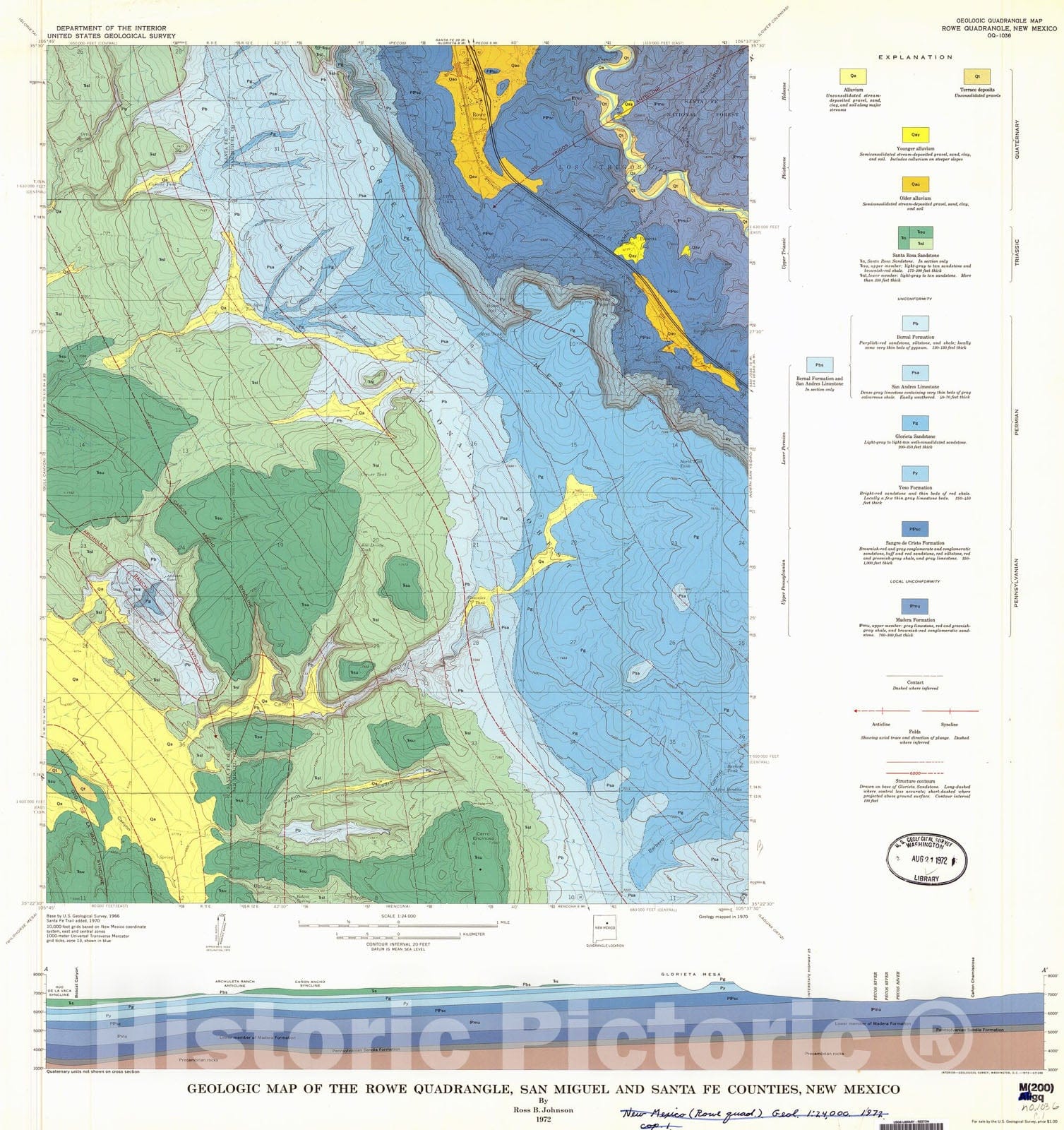 Map : Geologic map of the Rowe quadrangle, San Miguel and Santa Fe Cou ...