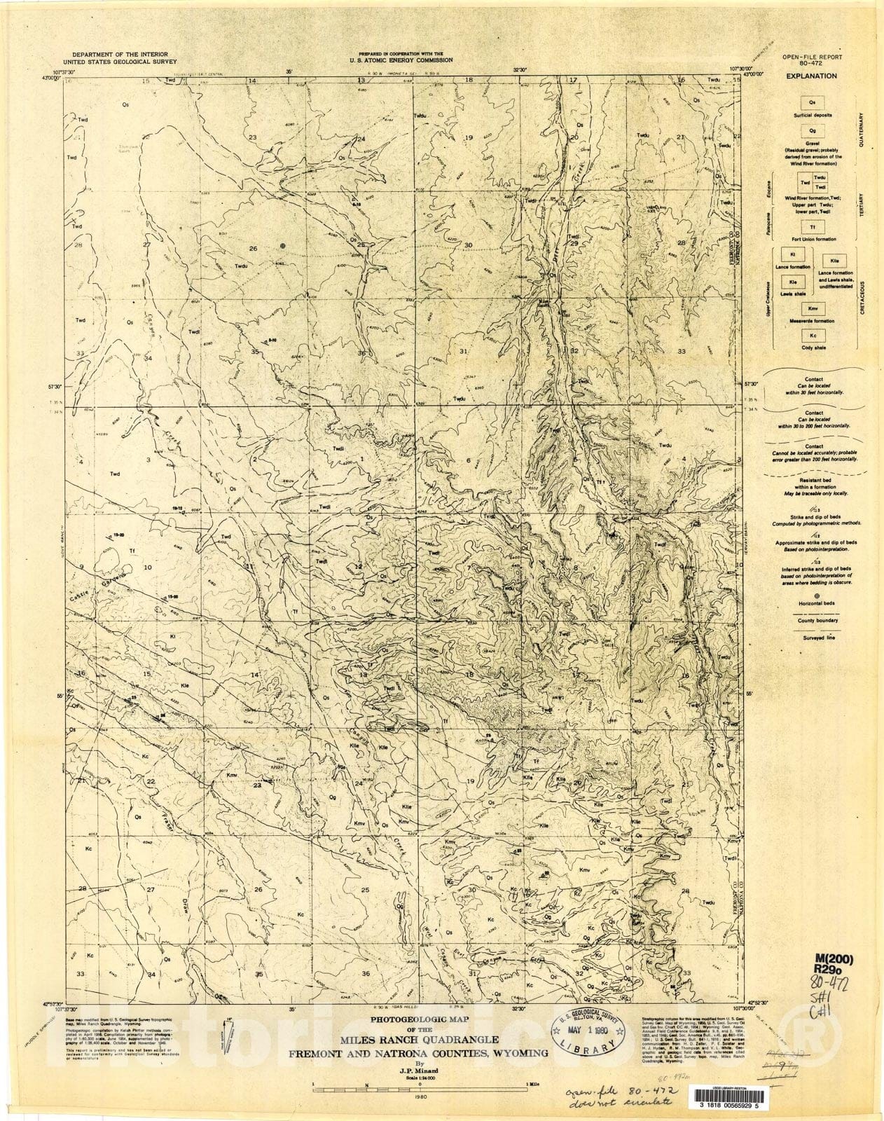 Map : Photogeologic maps of the Miles Ranch and Love Ranch quadrangles ...