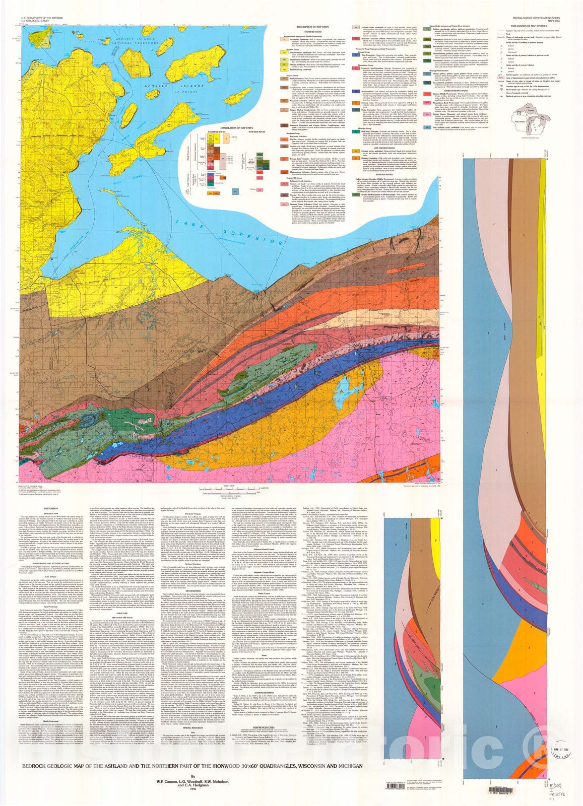 Map : Bedrock geologic map of the Ashland and the northern part of the ...