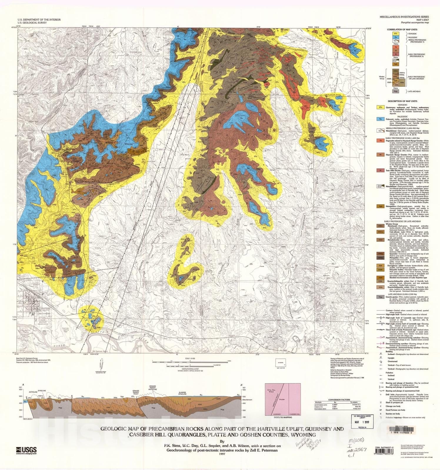 Map : Geologic map of Precambrian rocks along part of the Hartville up ...