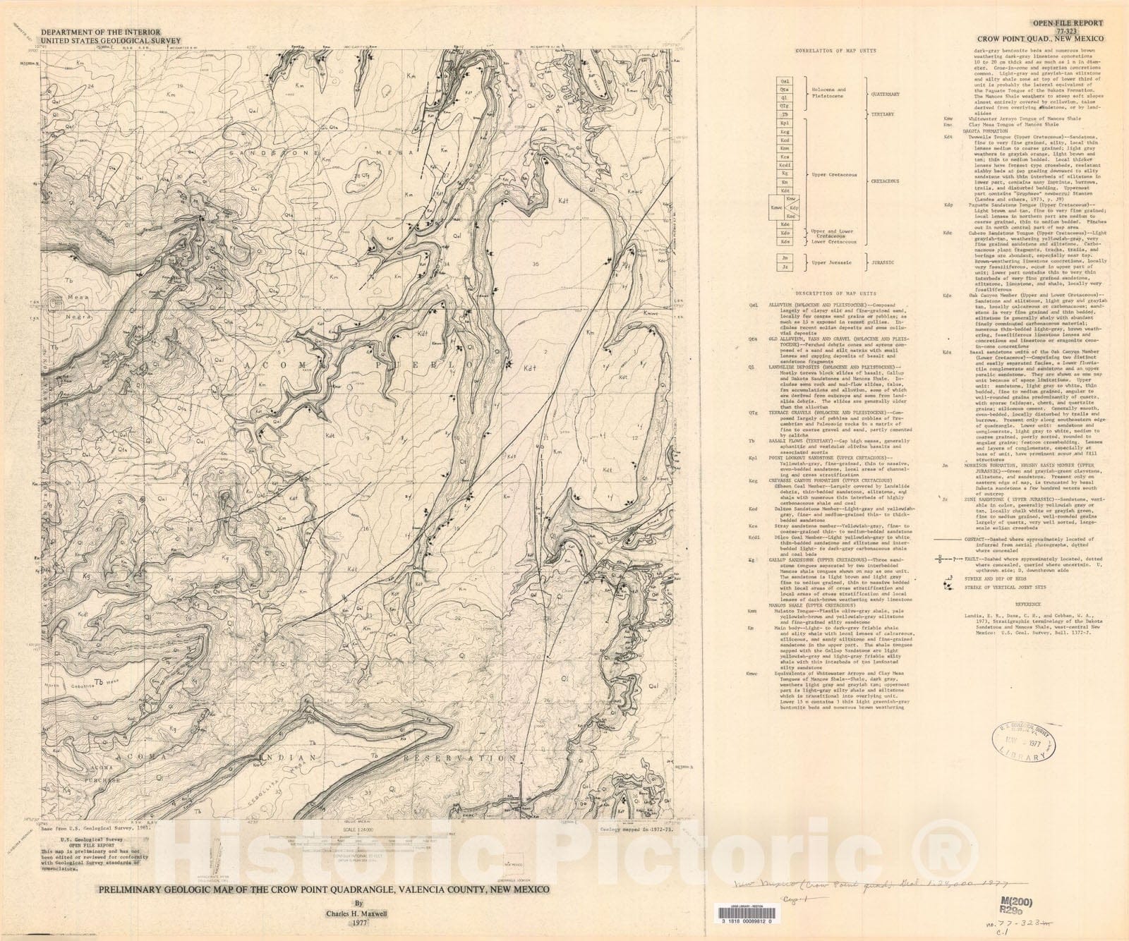 Map : Preliminary geologic map of the Crow Point quadrangle, Valencia ...