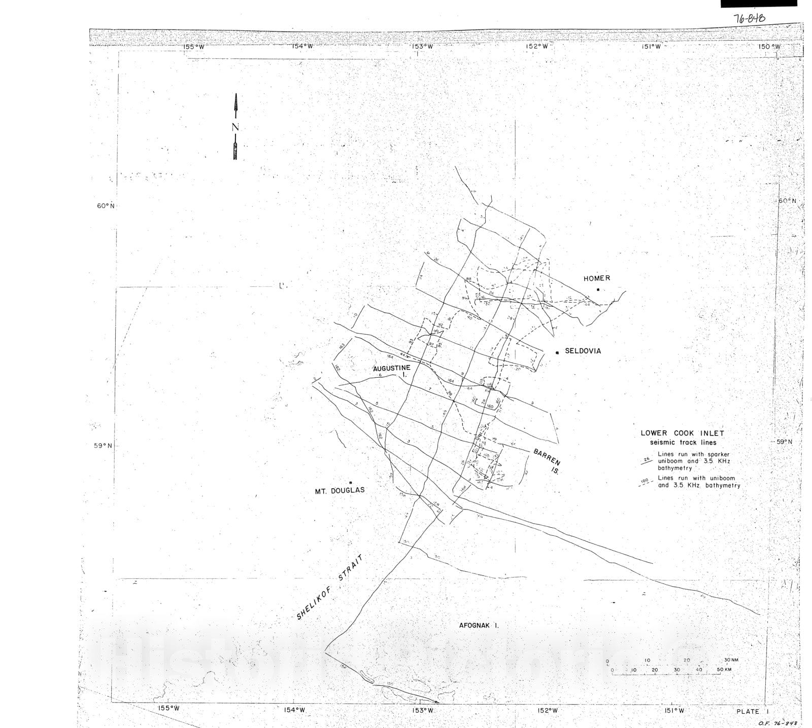 Map : Seismic profiles of lower Cook Inlet and Kodiak shelf, R/V Sea S ...