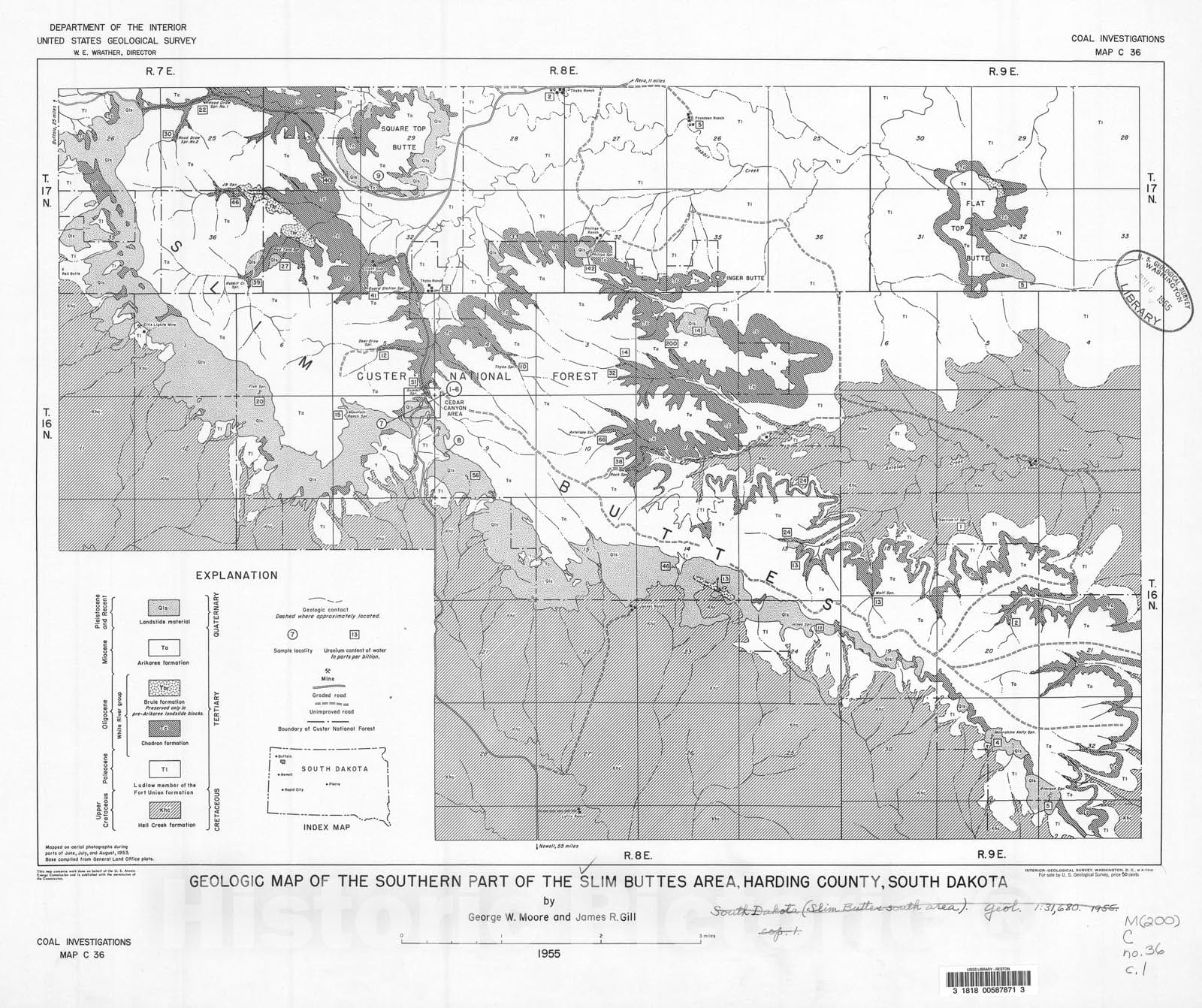 Map : Geologic map of the southern part of the Slim Buttes area, Hardi ...
