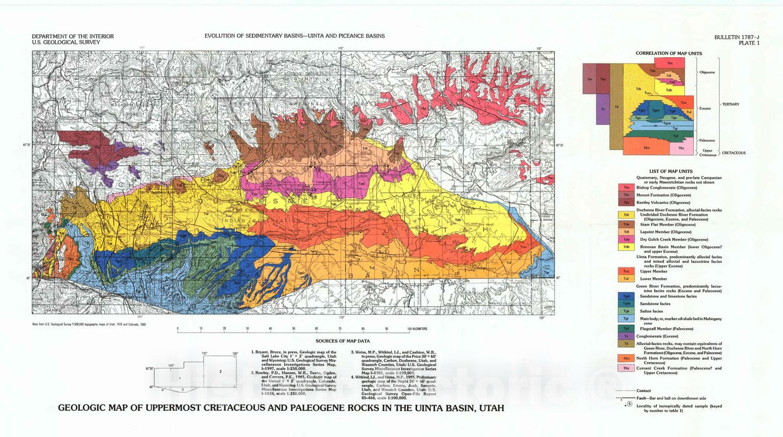 Map : Upper Cretaceous and Paleogene sedimentary rocks and isotopic ag ...