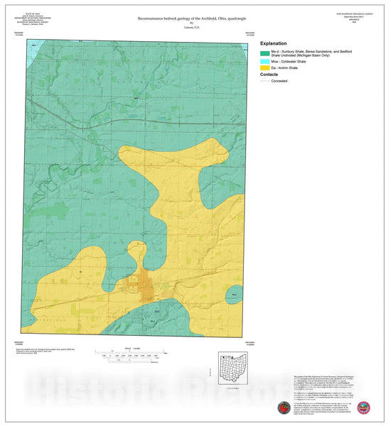 Map Reconnaissance bedrock geology of the Archbold, Ohio, quadrangle