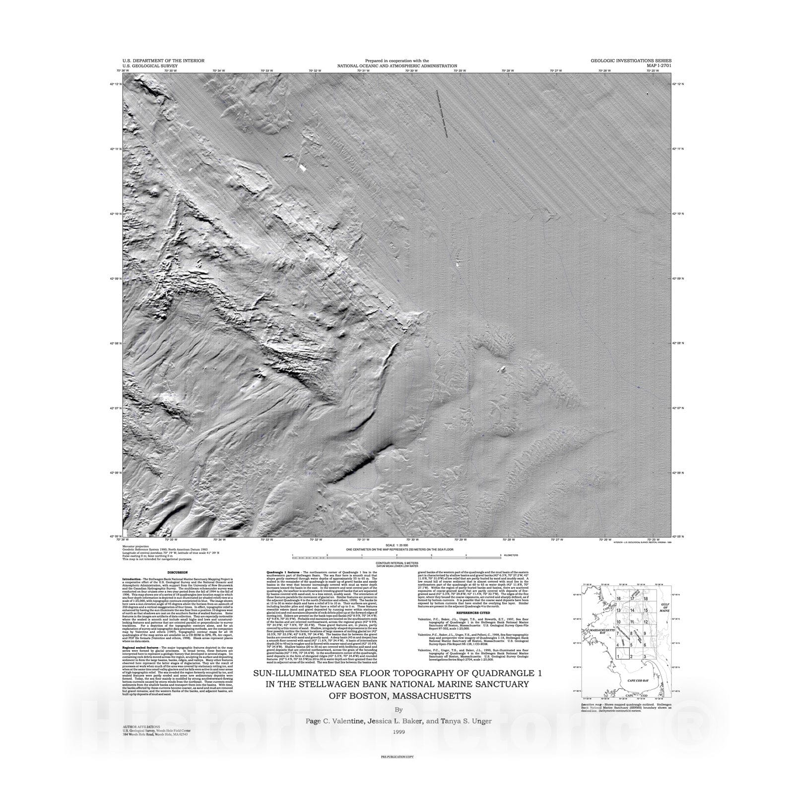 Map : Sun-illuminated sea floor topographic maps and perspective-view ...