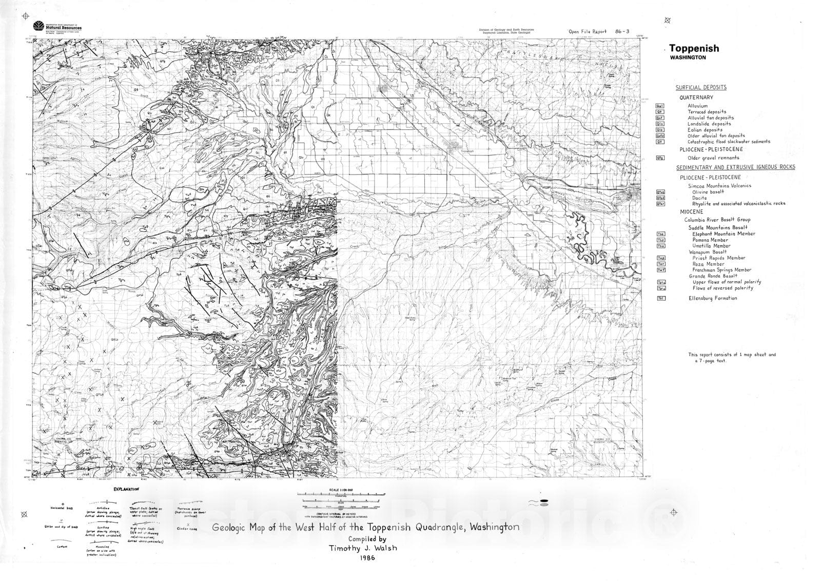 Map : Geologic map of the west half of the Toppenish quadrangle, Washi ...