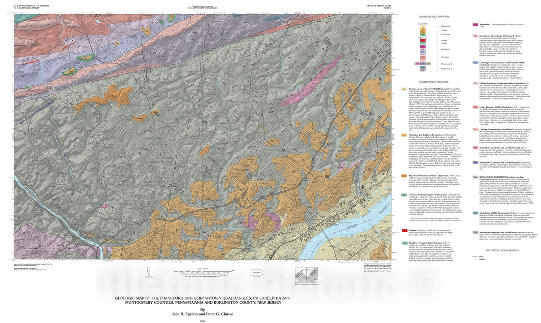 Map : Geographic information system analysis of topographic change in Philadelphia, Pennsylvania, during the last century, 2000 Cartography Wall Art :
