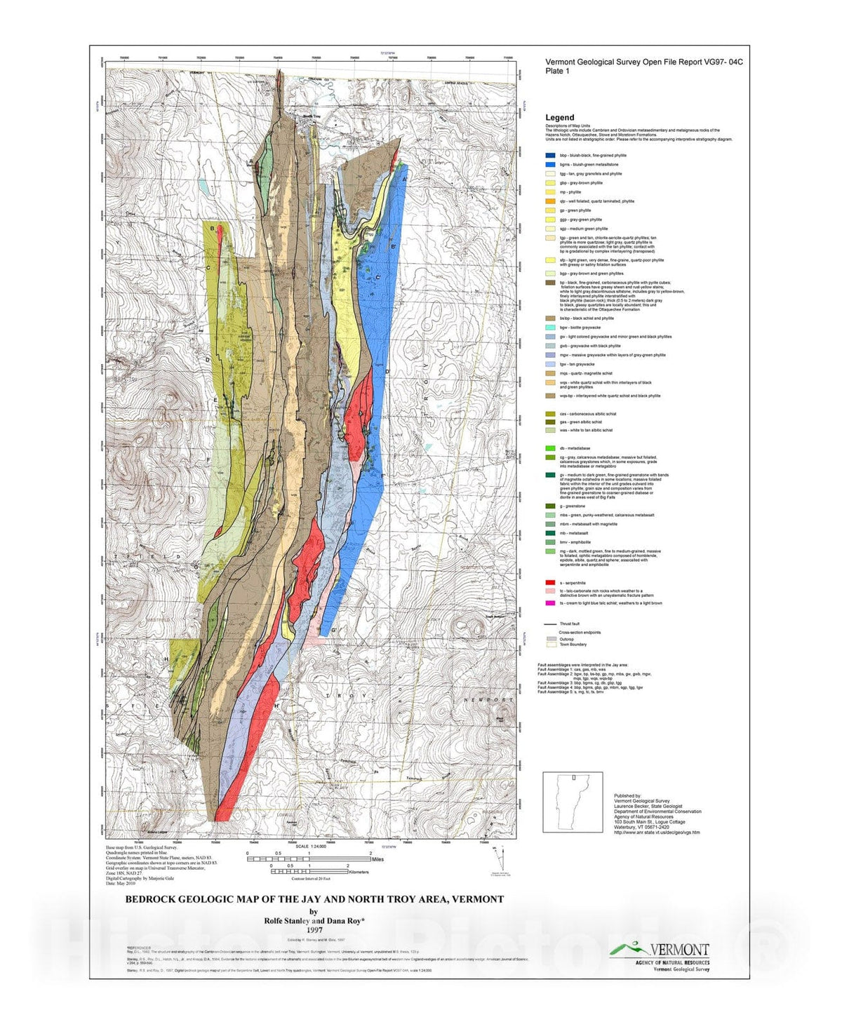 Map : Digital Bedrock Geologic Map of Part of the Serpentine Belt, Low ...