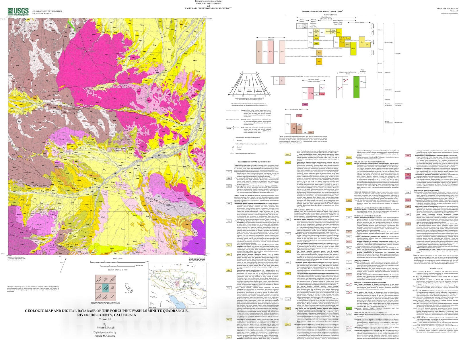 Map : Geologic map and digital database of the Porcupine Wash 7.5 minu ...