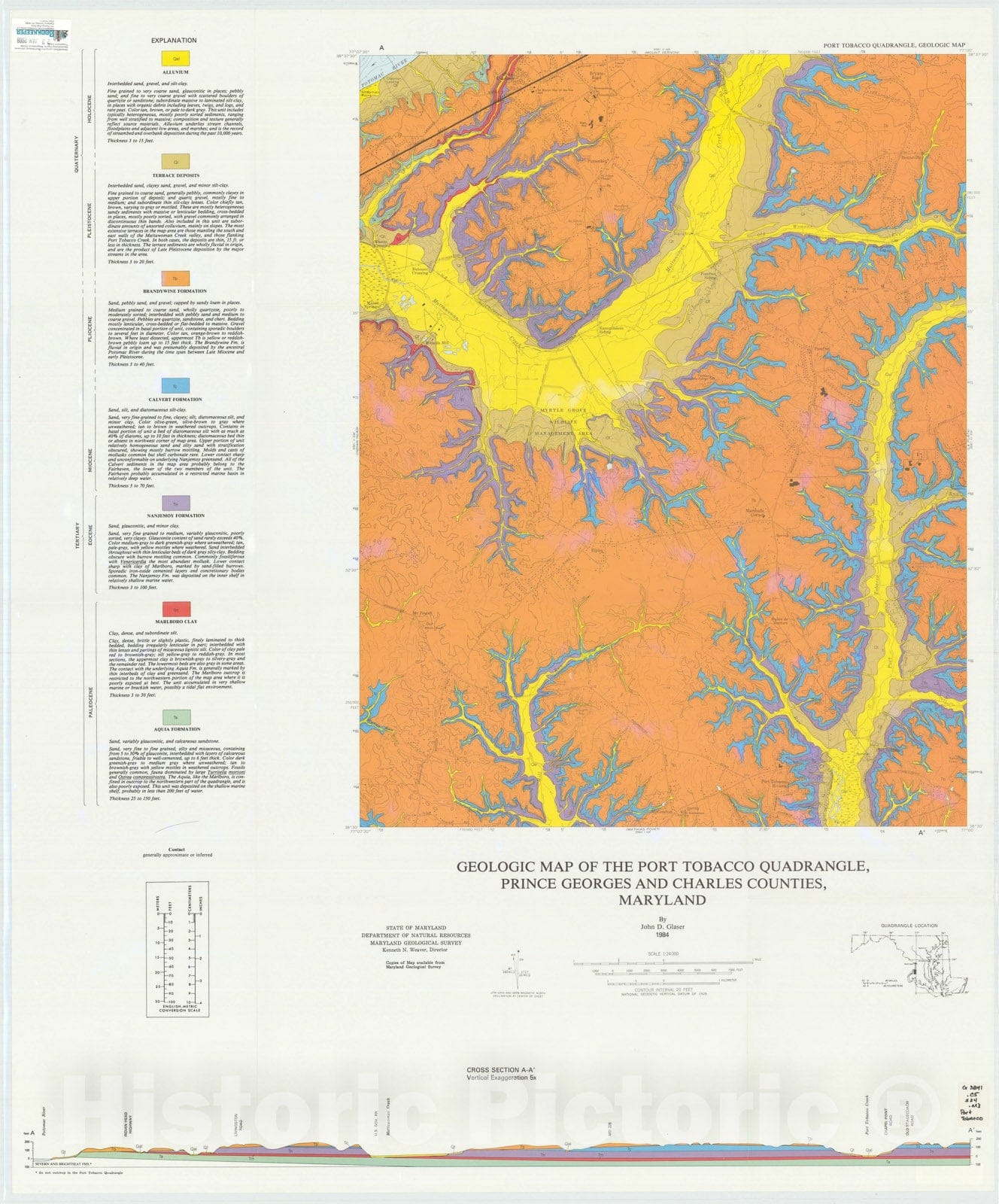 Map Geologic map of the Port Tobacco quadrangle, Prince and
