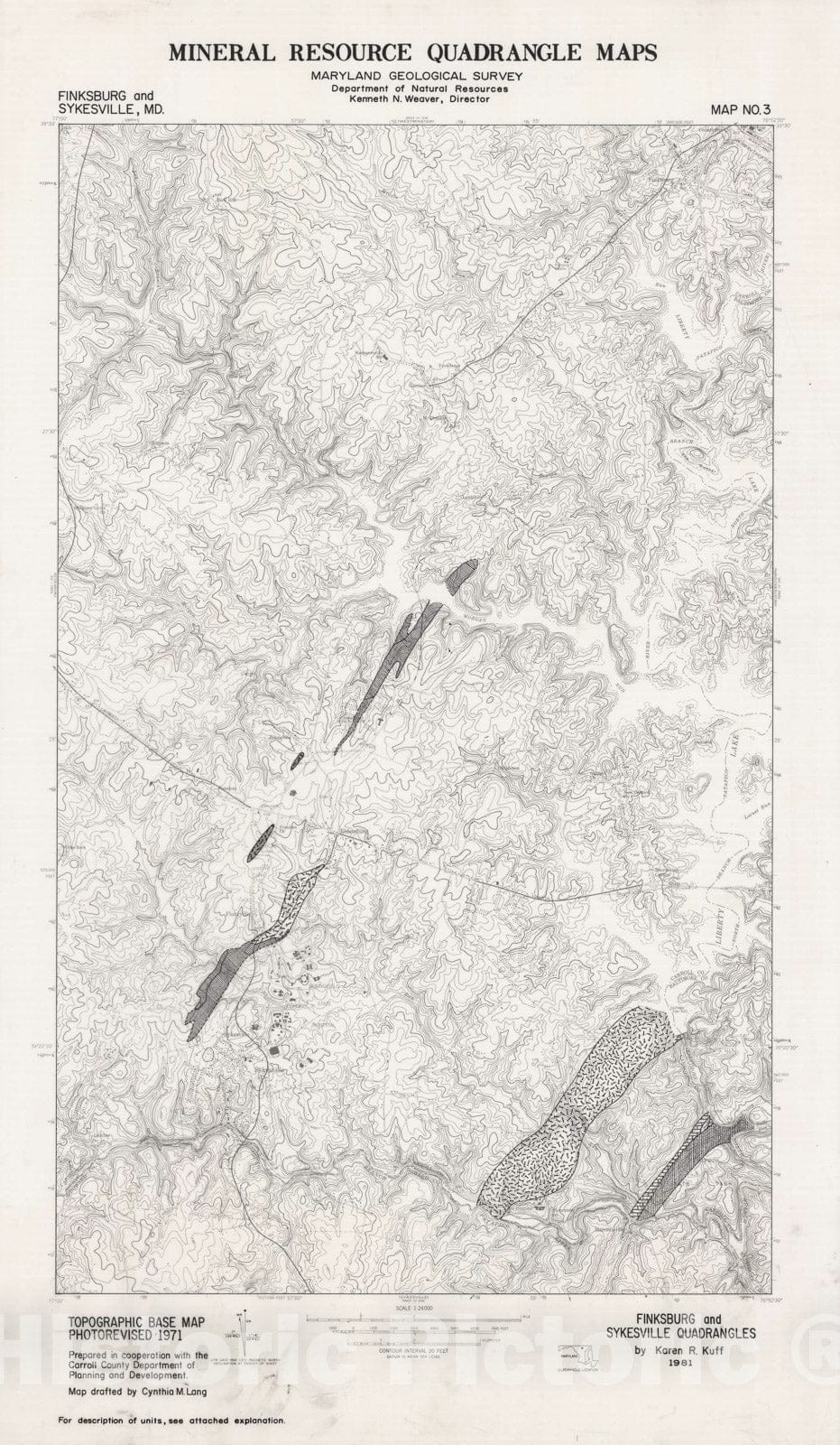 Map : Mineral resource map of the Finksburg and Sykesville quadrangles [Maryland], 1981 Cartography Wall Art :