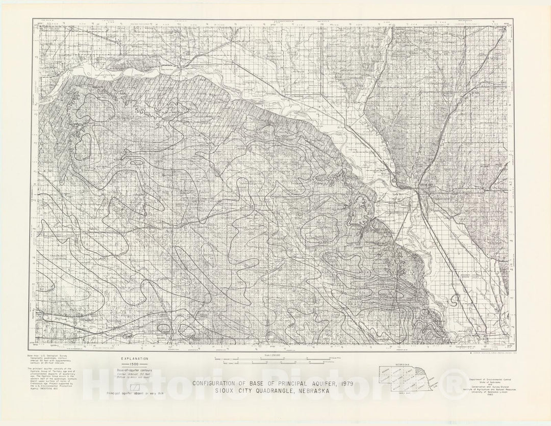 Map : Base of principal aquifer _x0016_ Sioux City, 1980 Cartography W ...