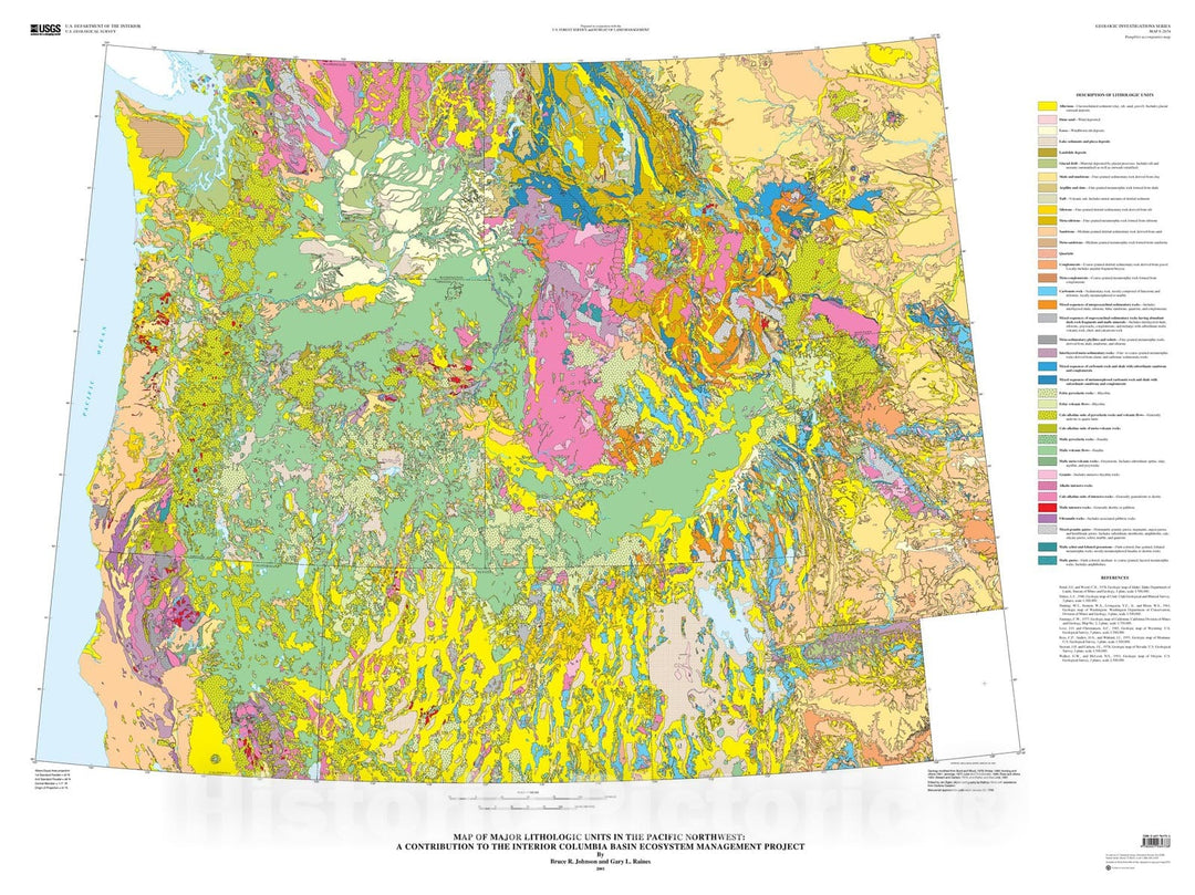 Pnw Rocks Map Map : Map of major lithologic units in the Pacific northwest: a contri ...
