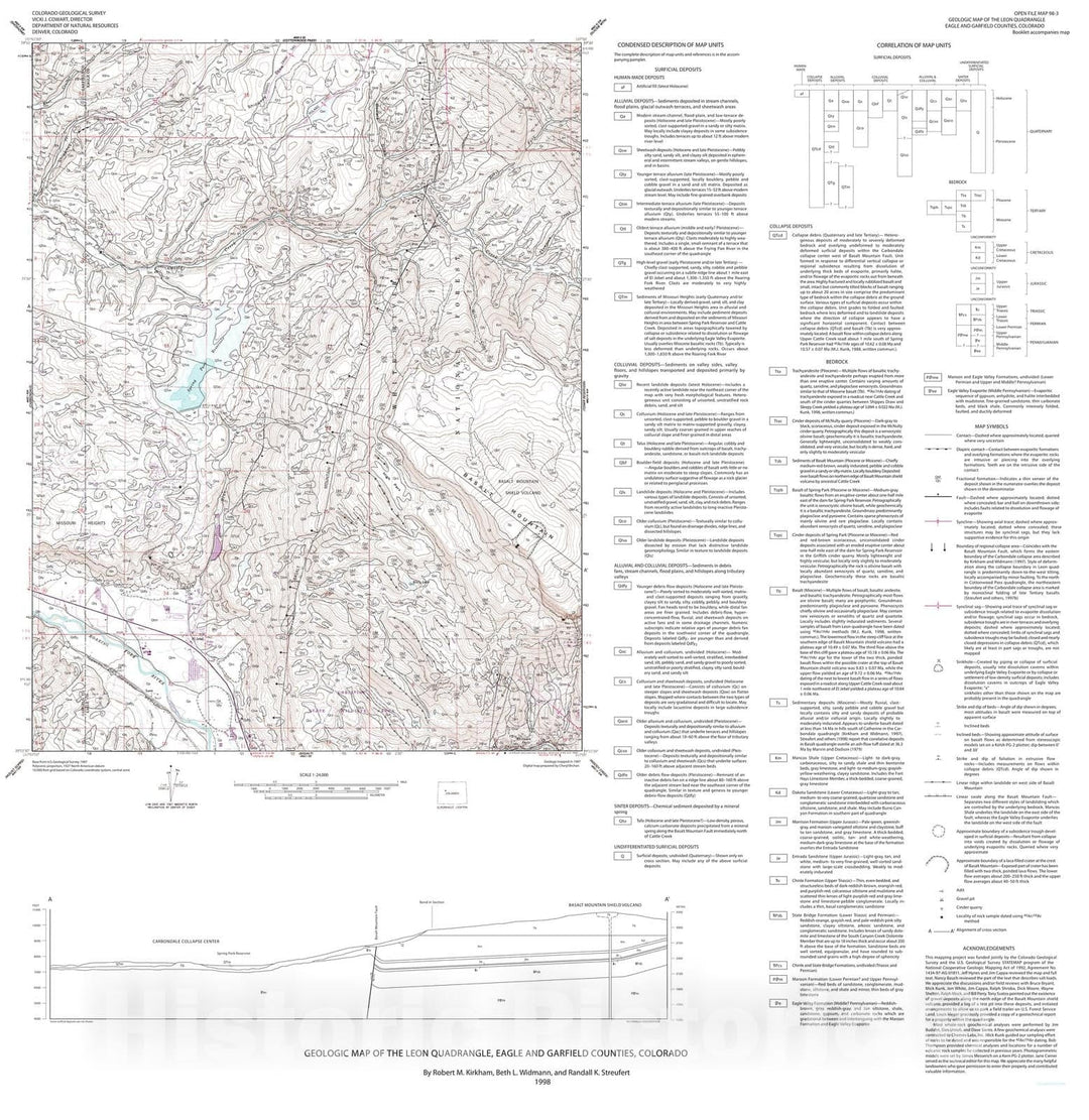 Map : Geologic map of the Leon quadrangle, Eagle and Garfield Counties ...