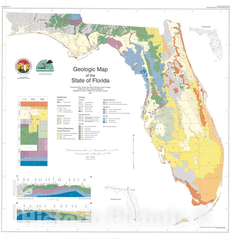 Map : Geologic map of the State of Florida (revised 2006), 2001 Cartography Wall Art :