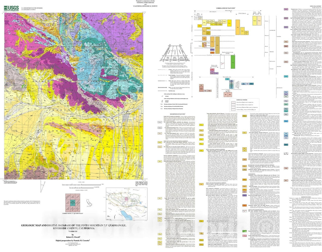 Map : Geologic map and digital database of the Pinto Mountain 7.5 minu ...
