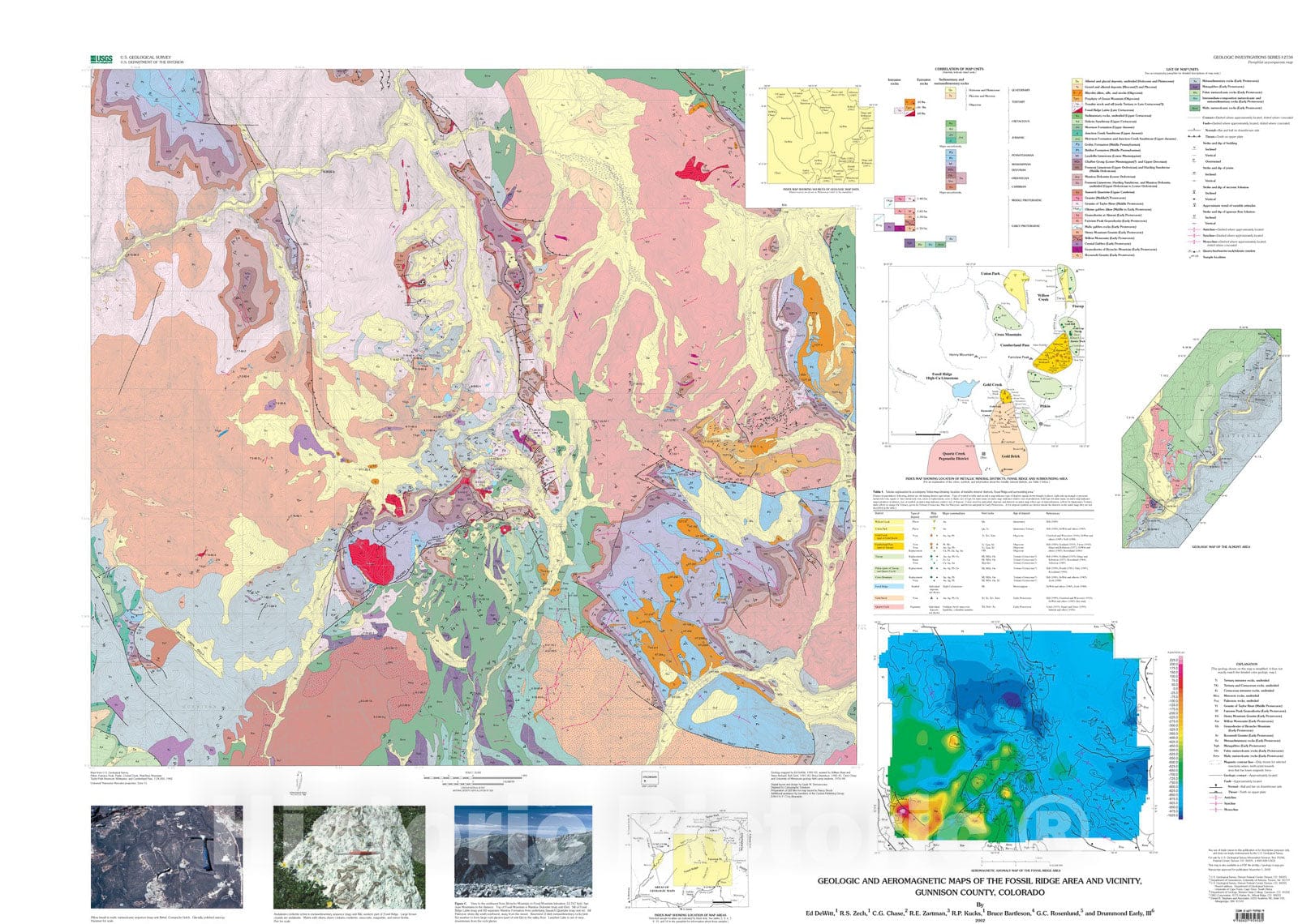 Map : Geologic and aeromagnetic maps of the Fossil Ridge area and vici ...
