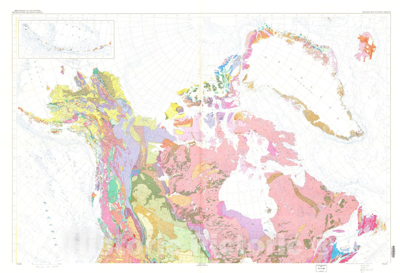 Map : Geologic map of North America, 1965 Cartography Wall Art ...
