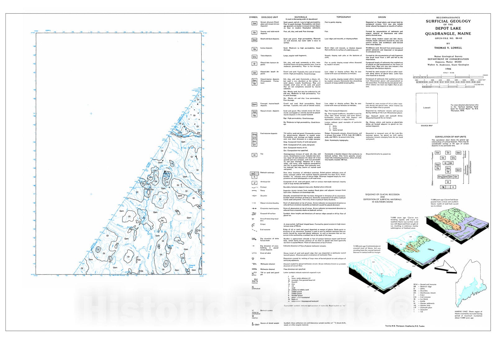 Map : Reconnaissance Surficial Geology of the Depot Lake 15' Quadrangl ...