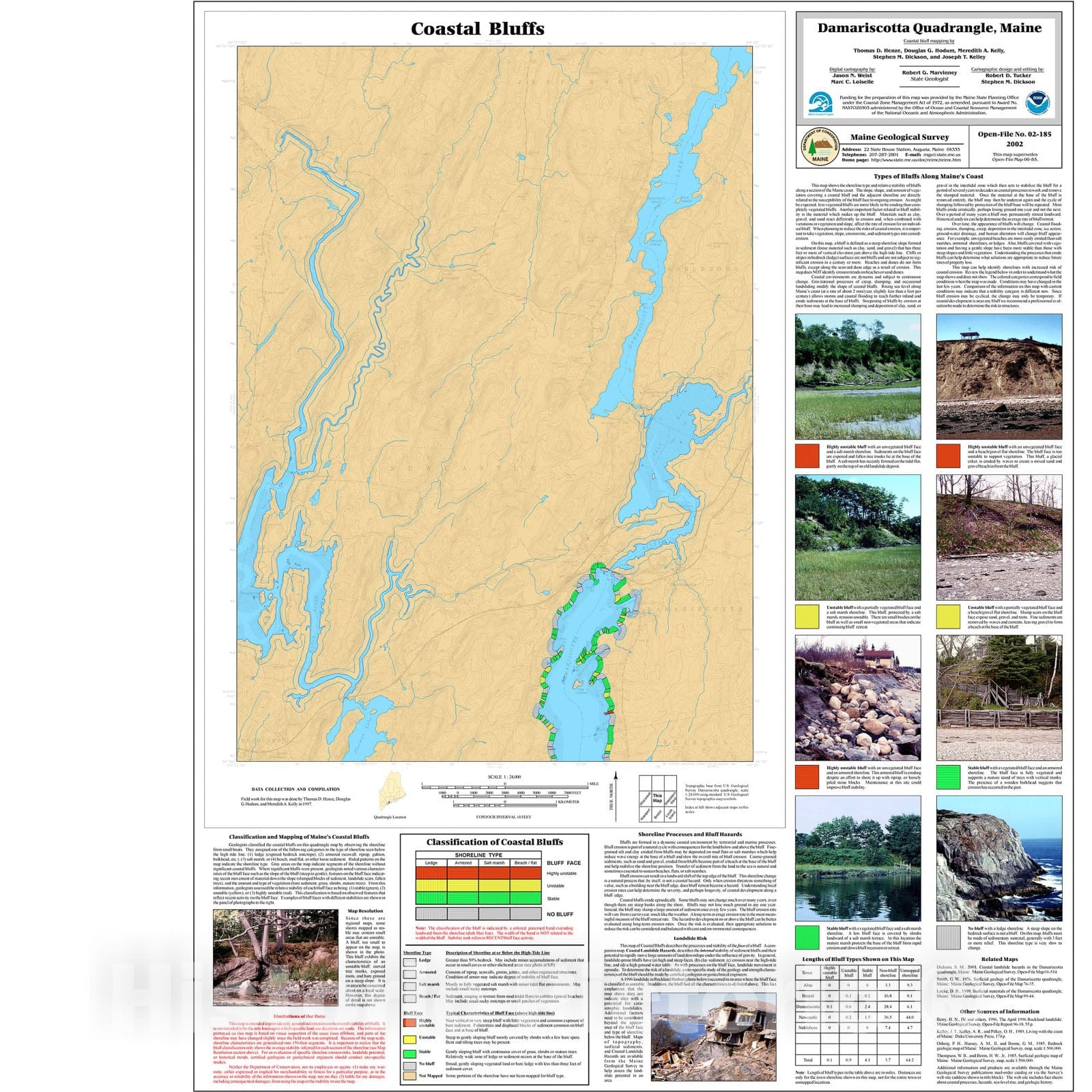Map : Coastal Bluffs in the Damariscotta Quadrangle, Maine, 2002 Cartography Wall Art :