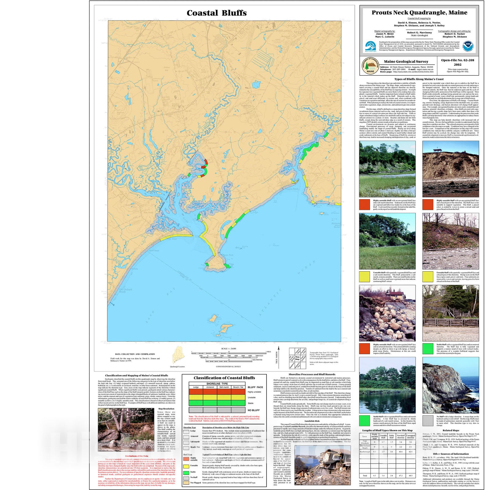 Map : Coastal Bluffs in the Prouts Neck Quadrangle, Maine, 2002 Cartography Wall Art :