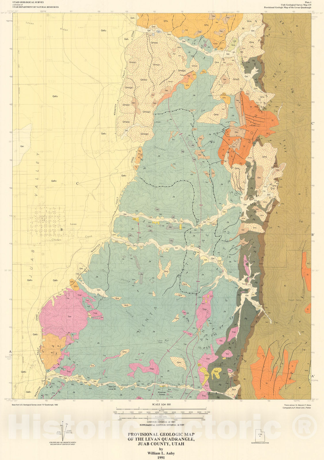 Map Provisional geologic map of the Levan quadrangle, Juab County, U