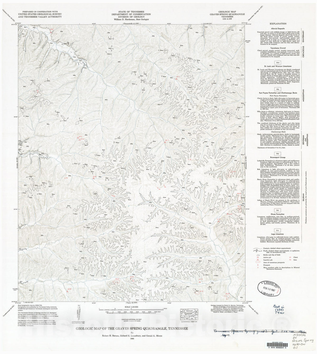 Map : Geologic Map and Mineral Resources Summary of the Graves Spring ...
