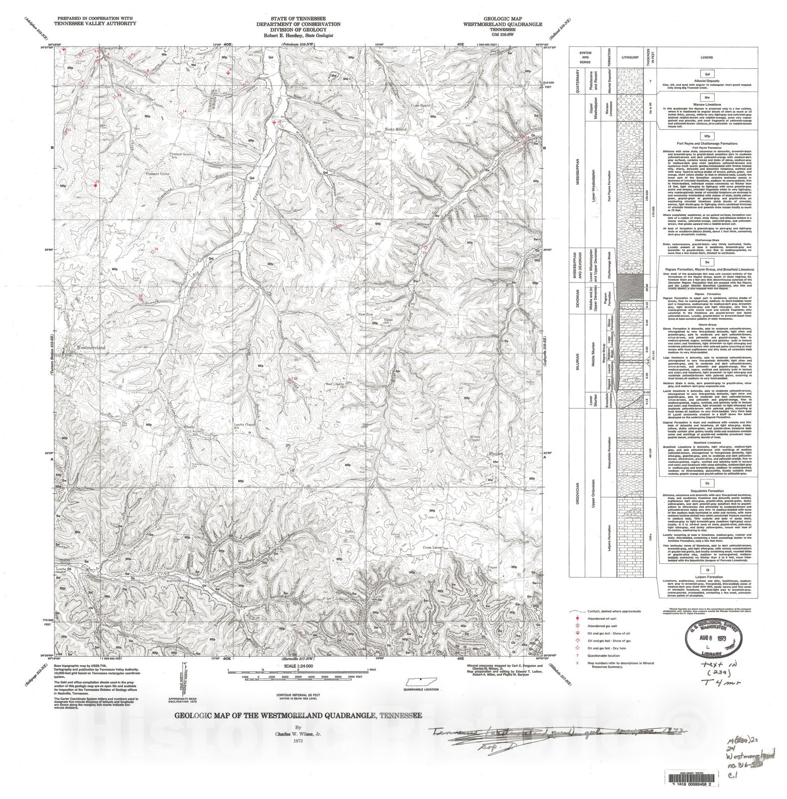 Map : Geologic Map and Mineral Resources Summary of the Westmoreland Quadrangle, 1973 Cartography Wall Art :
