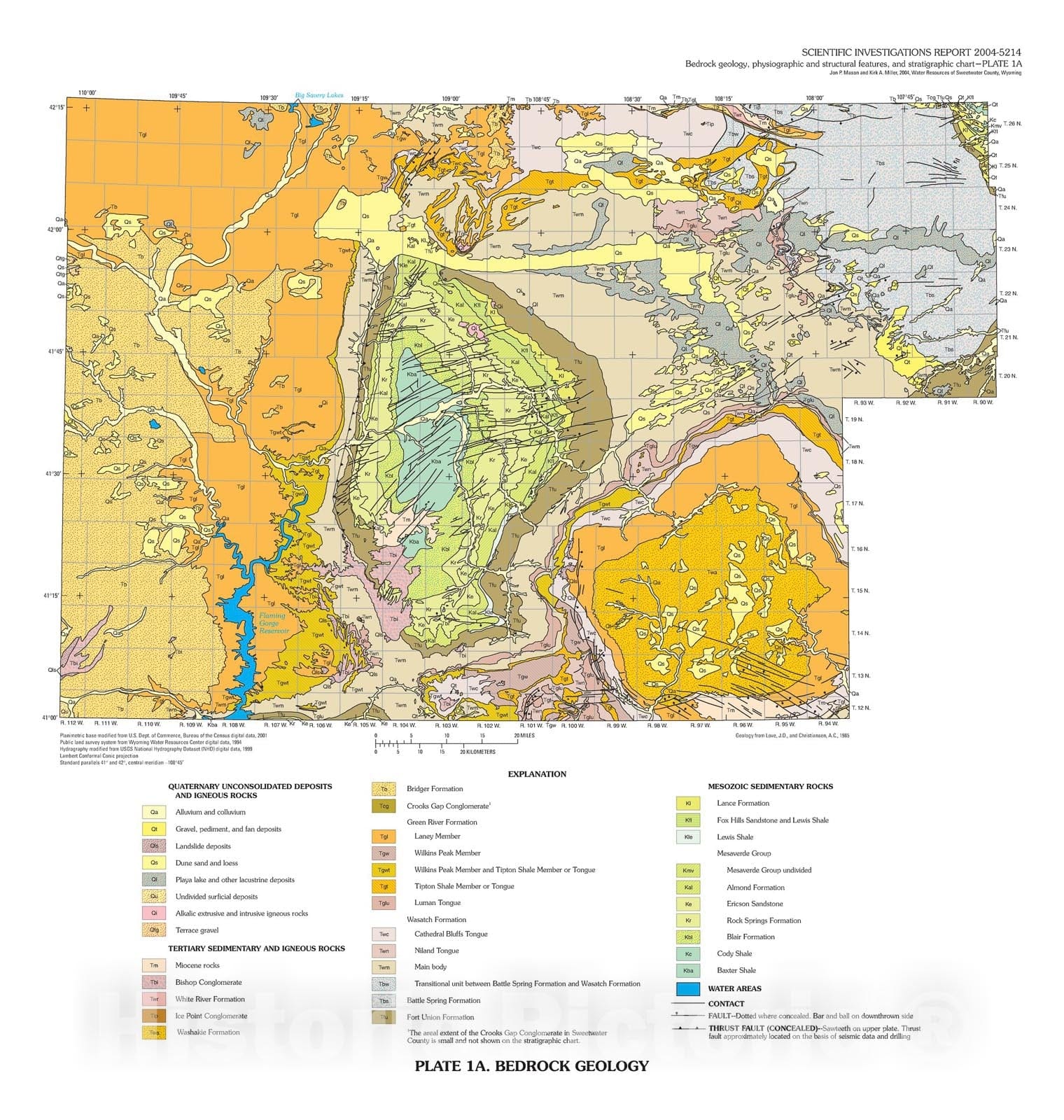 Map : Water resources of Sweetwater County, Wyoming, 2005 Cartography Wall Art :