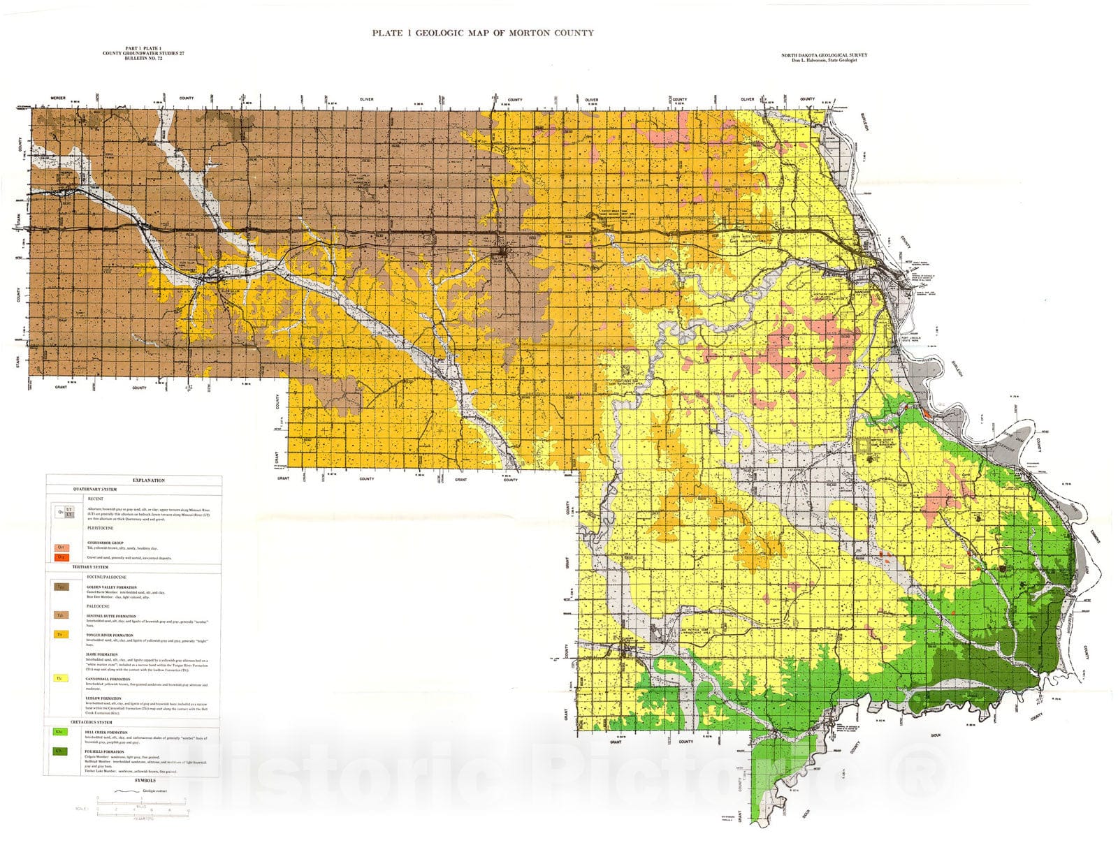 Map Geology of Morton County, North Dakota part I, 1983 Cartography