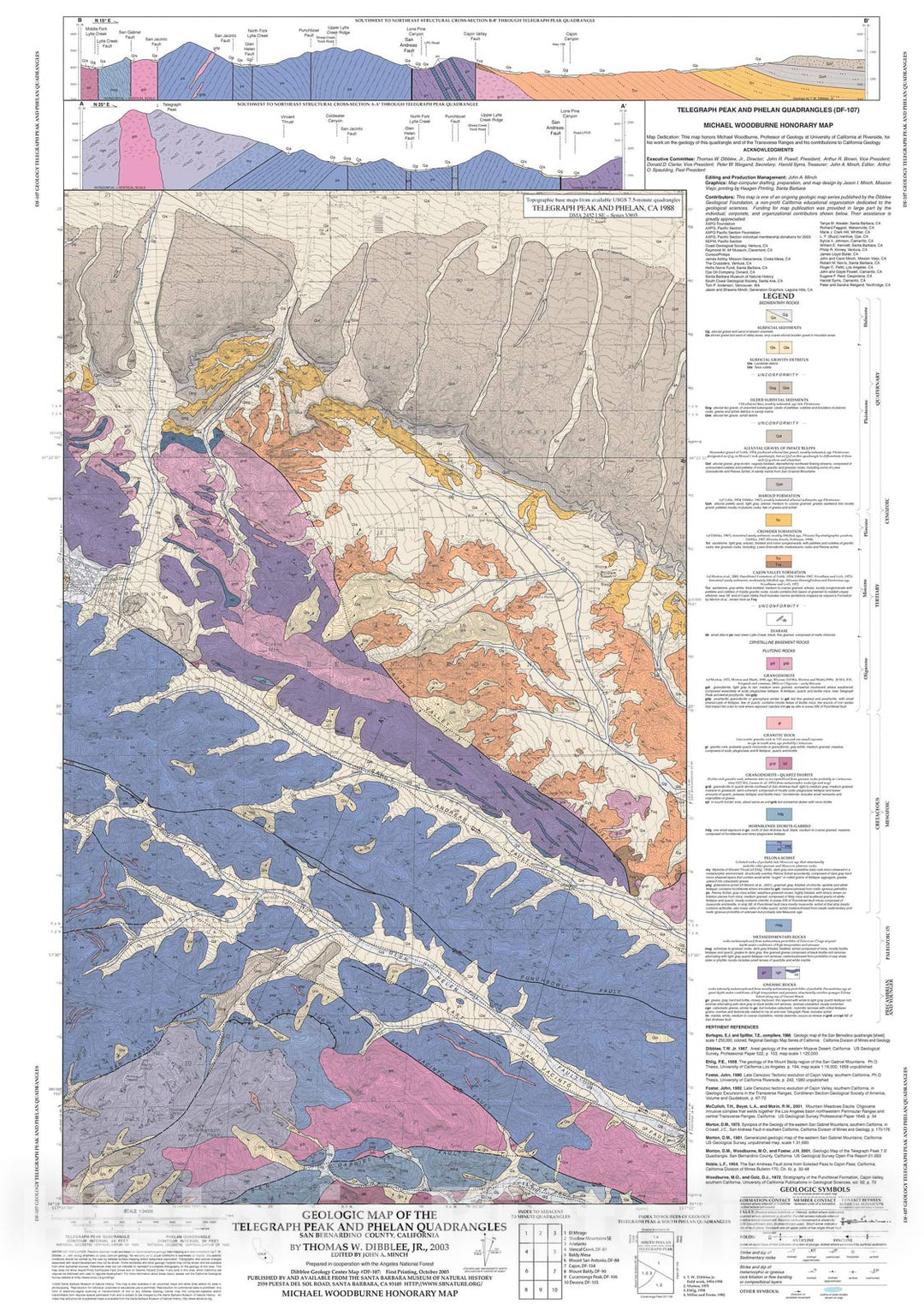 Map : Geologic map of the Telegraph Peak and Phelan quadrangles, San B ...