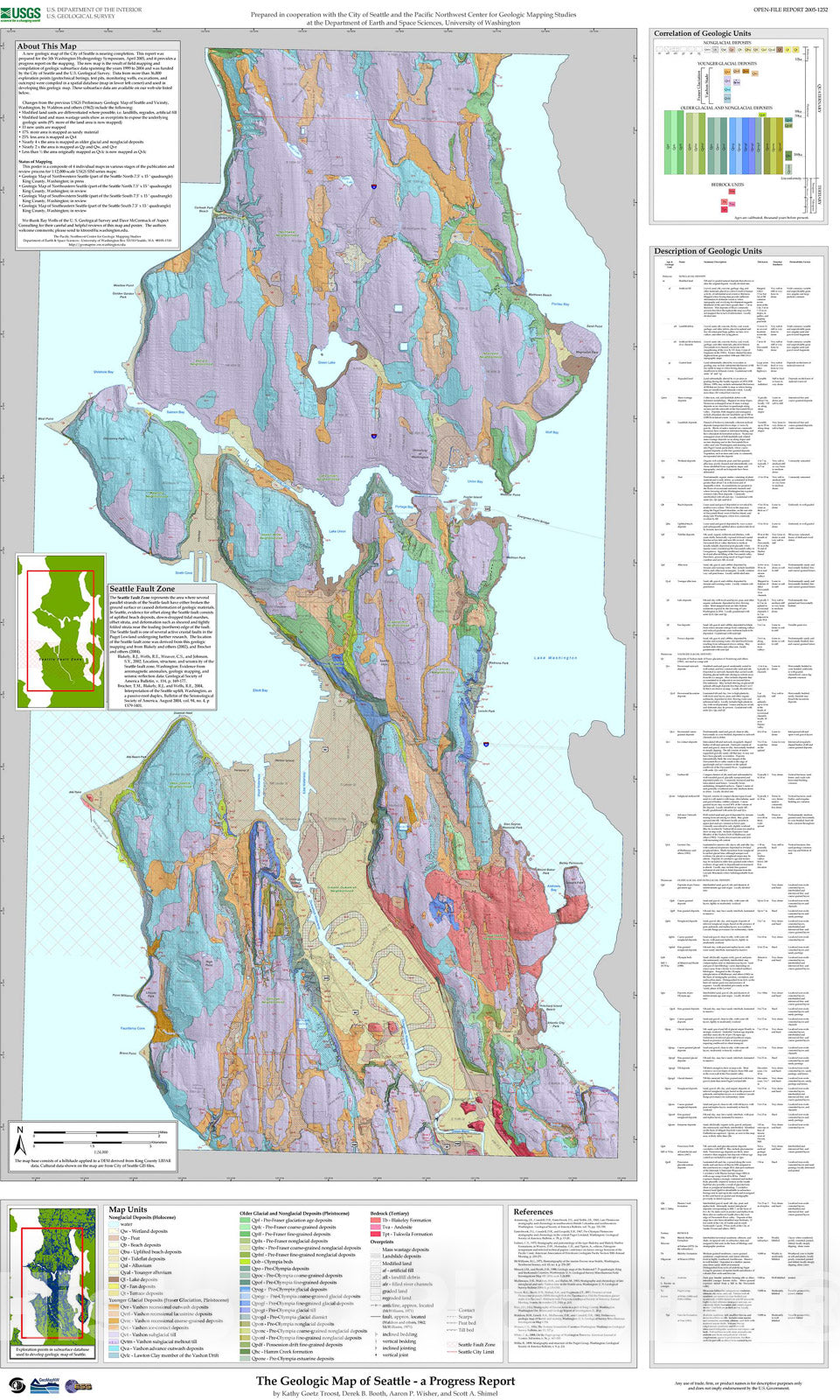 Map : The geologic map of Seattle -- a progress report, 2005 Cartograp ...