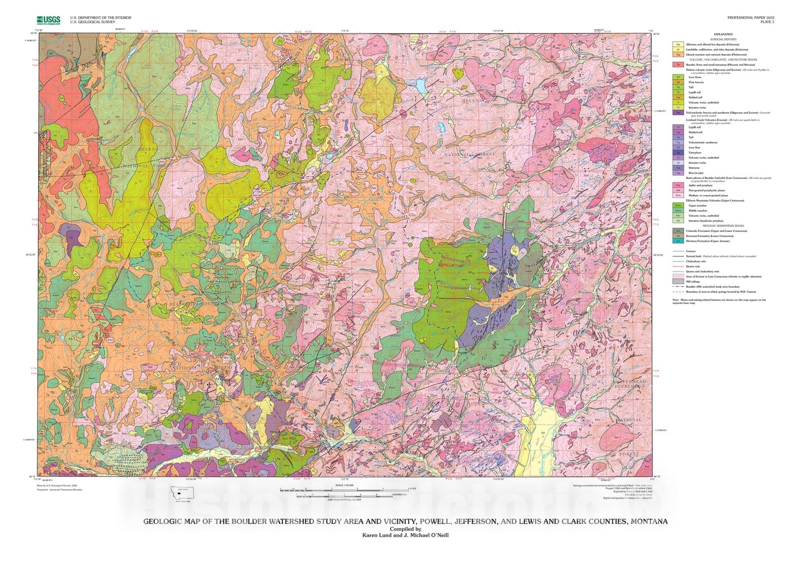 Map : Geologic framework [Boulder and Basin watersheds, Montana], 2005 ...