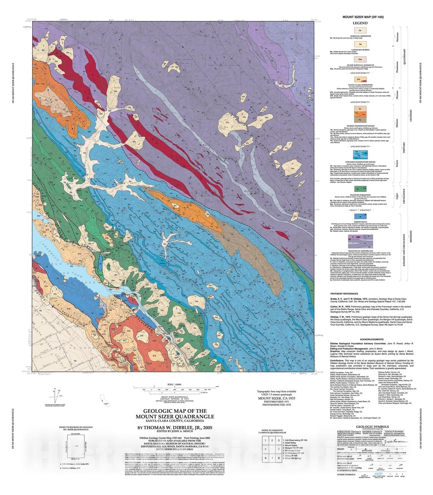 Map : Geologic map of the Mount Sizer quadrangle, Santa Clara County ...