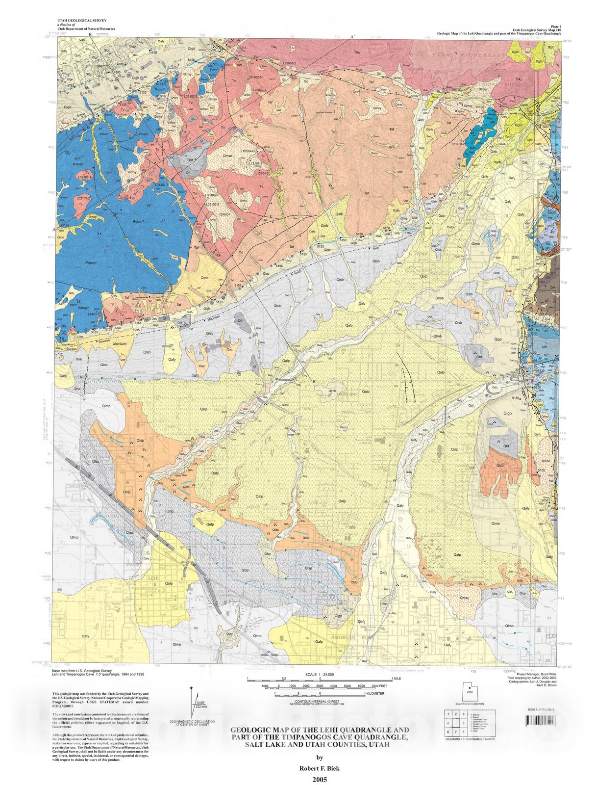 Map Geologic map of the Lehi quadrangle and part of the Timpanogos C