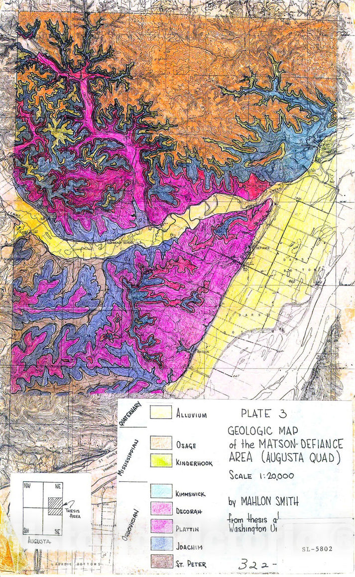 Map : Geologic map of the Matson-Defiance area in the Augusta 15' quad ...