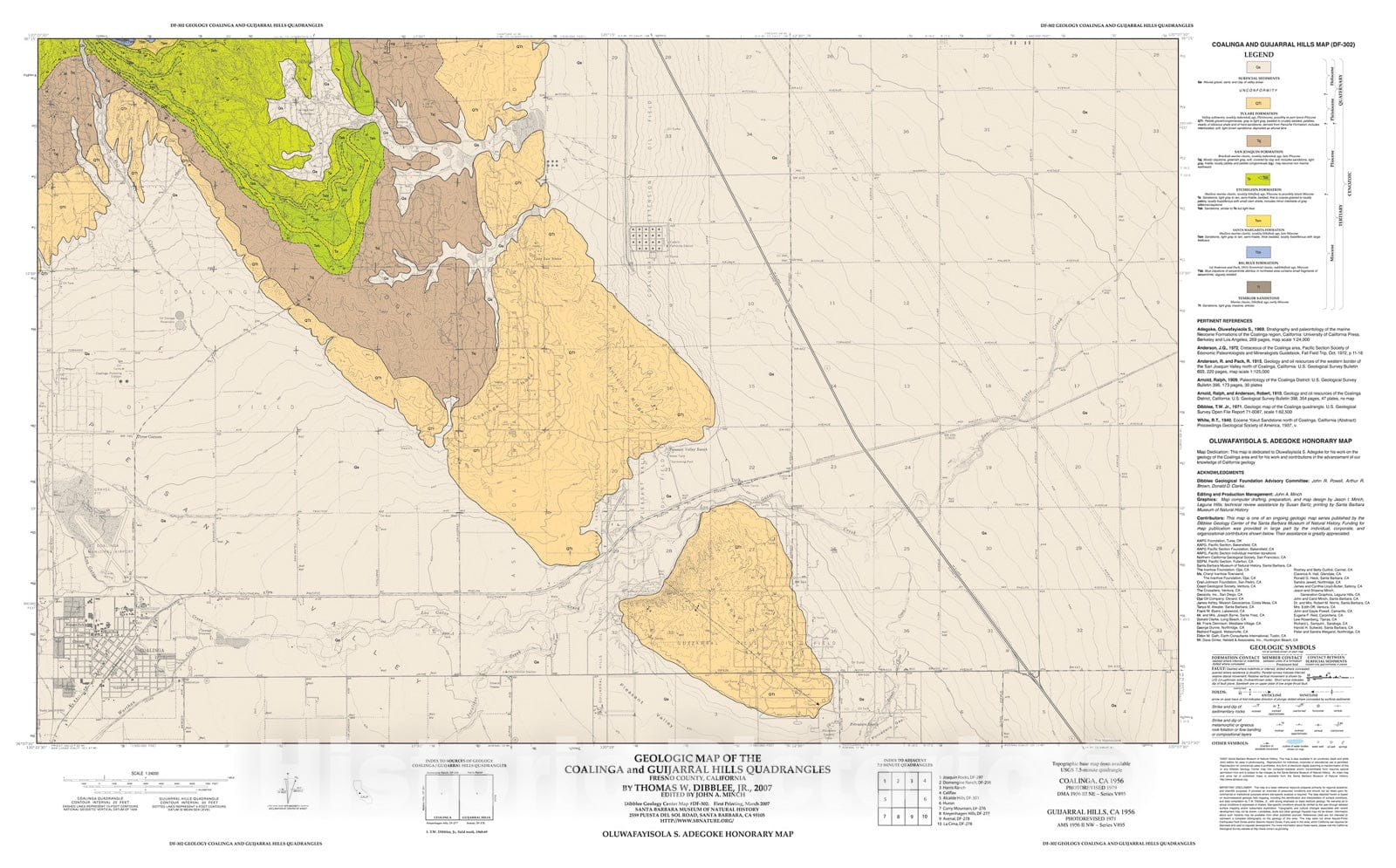 Map Geologic map of the Coalinga and Guijarral Hills quadrangles, Fr