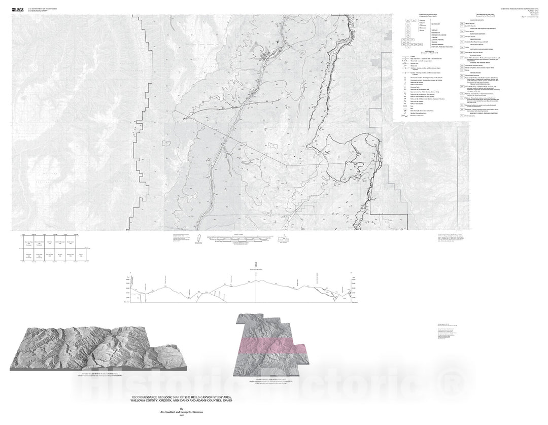 Map : Mineral resources of the Hells Canyon study area, Wallowa County, Oregon, and Idaho and Adams Counties, Idaho, 2007 Cartography Wall Art :