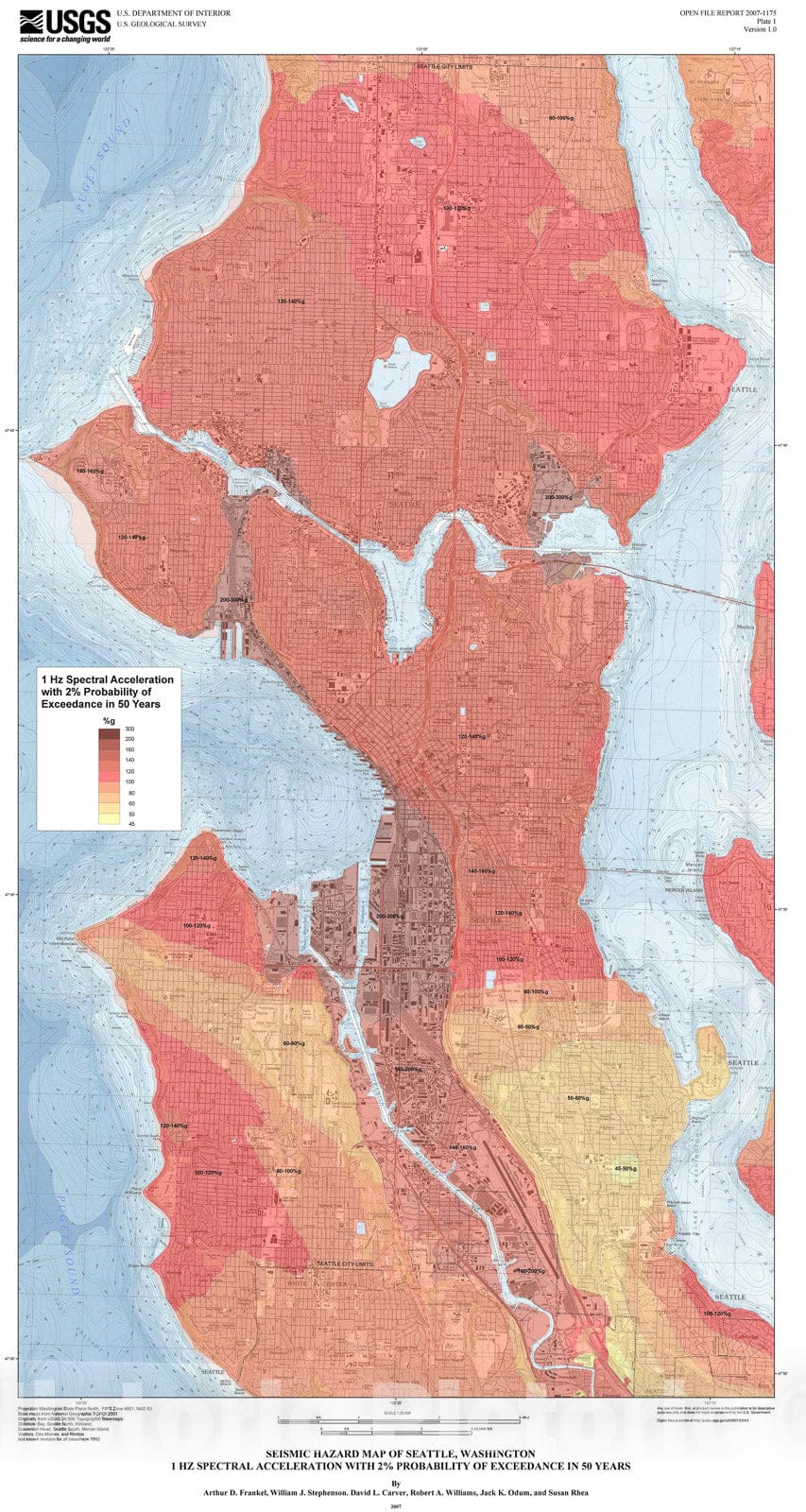Seattle Volcano Risk Map : Seismic hazard maps for Seattle, Washington, incorporating 3D se ...