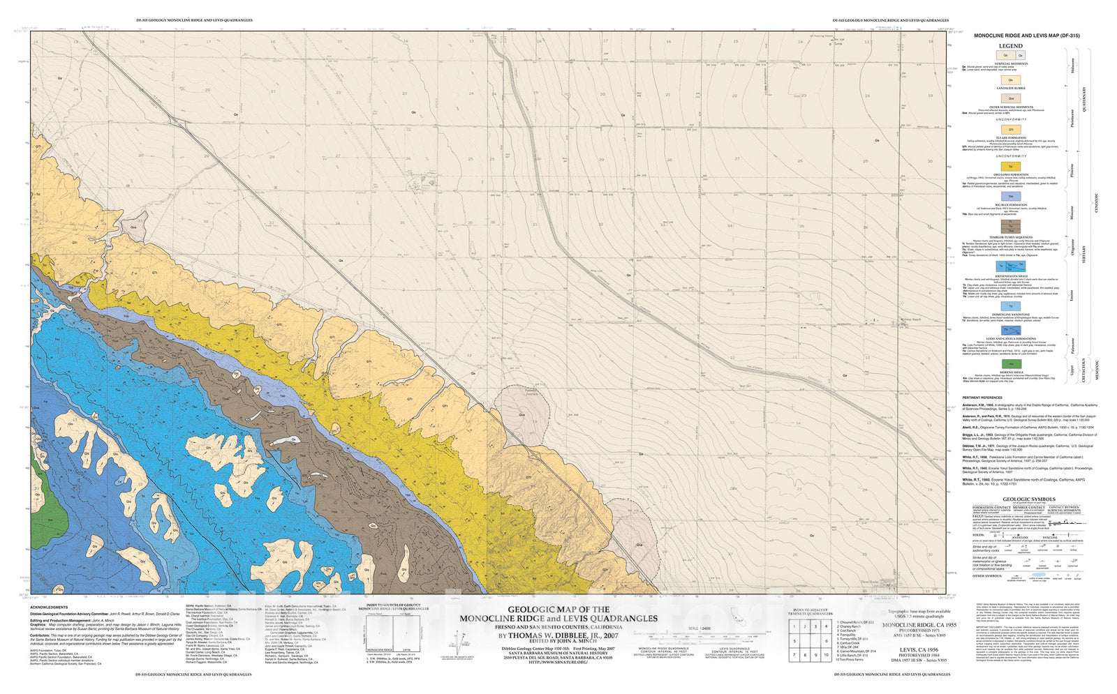 Monocline Ridge Map : Geologic map of the Monocline Ridge and Levis quadrangles, Fresn ...