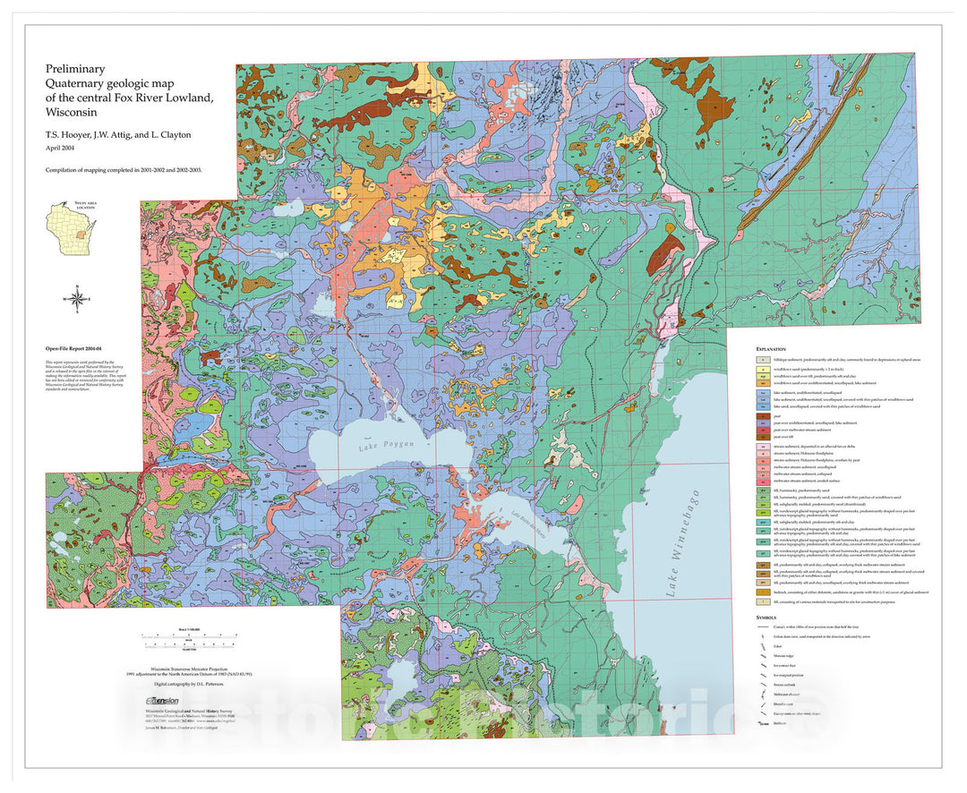 Map : Preliminary Quaternary geologic map of the central Fox River Low ...