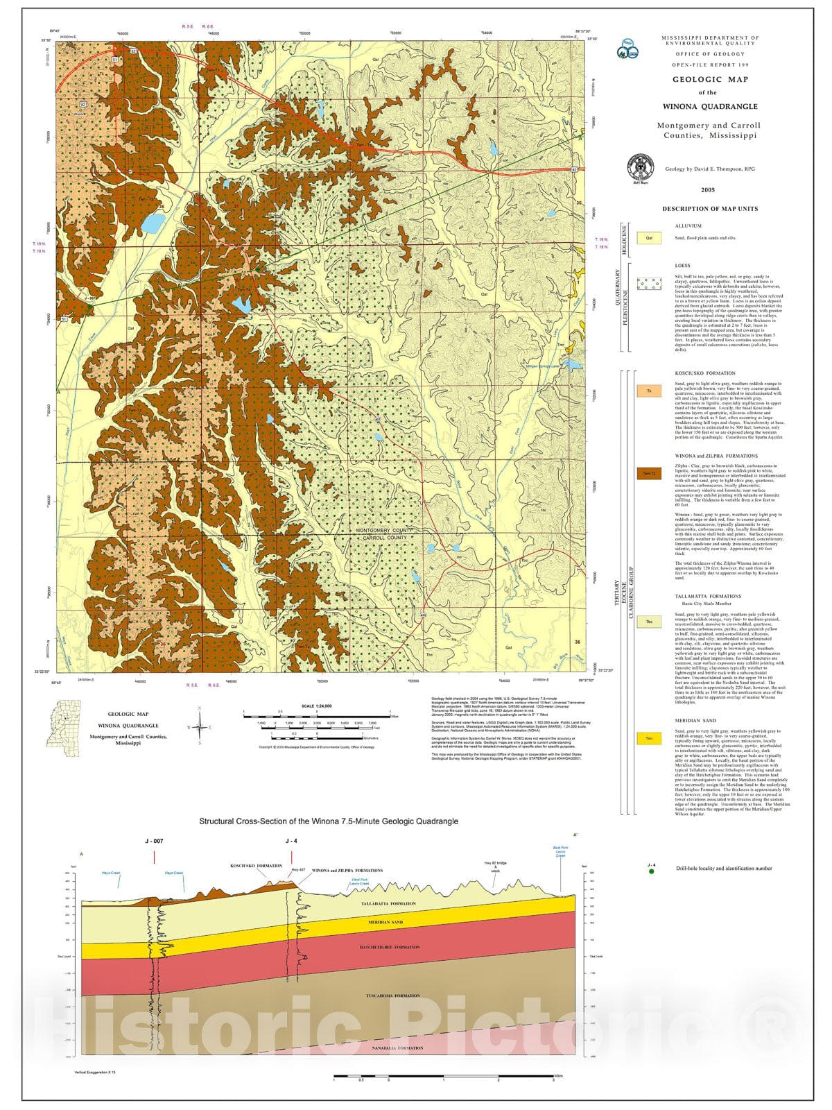 Map : Geologic map of the Winona quadrangle, Montgomery and Carroll co ...
