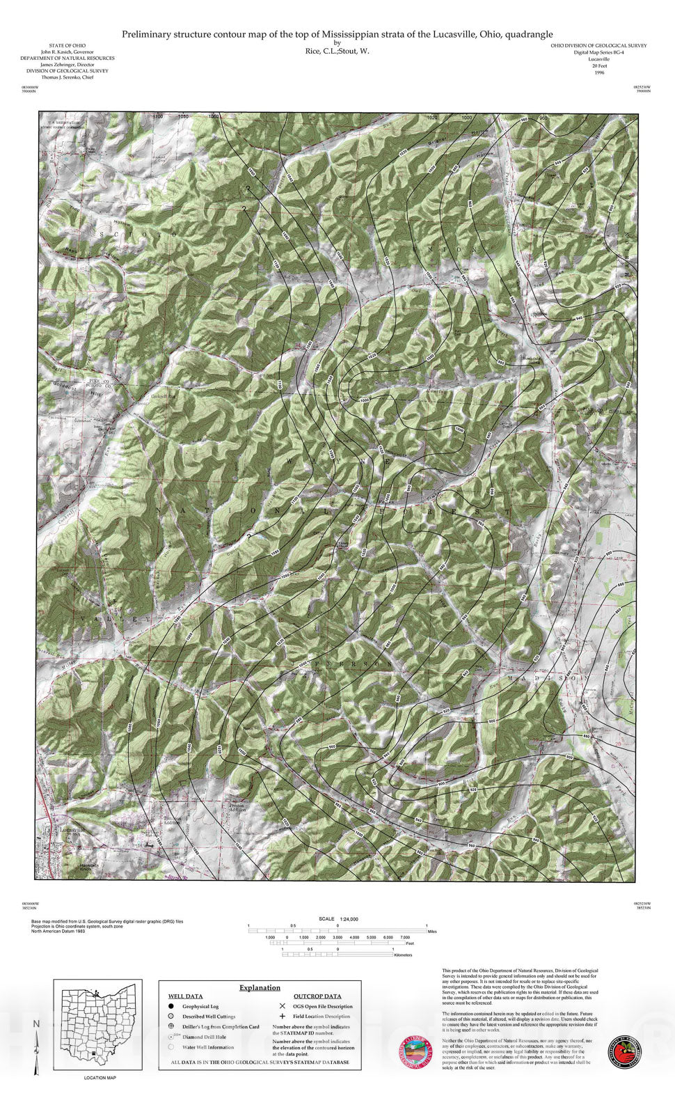 Map Preliminary structure contour map of the top of Mississippian Sy