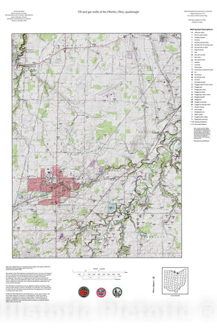 Map : Oil and gas wells of the Oberlin quadrangle [Revised bi-weekly], 2006 Cartography Wall Art :