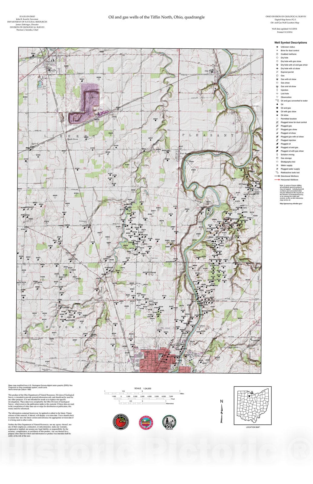 Tiffen Map.pdf Map : Oil and gas wells of the Tiffin North quadrangle [Revised bi-wee ...