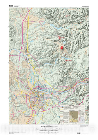 Map : Earthquake hazards and lifelines in the Interstate five urban corridor -- Woodburn, Oregon, to Centralia, Washington, 2009 Cartography Wall Art :