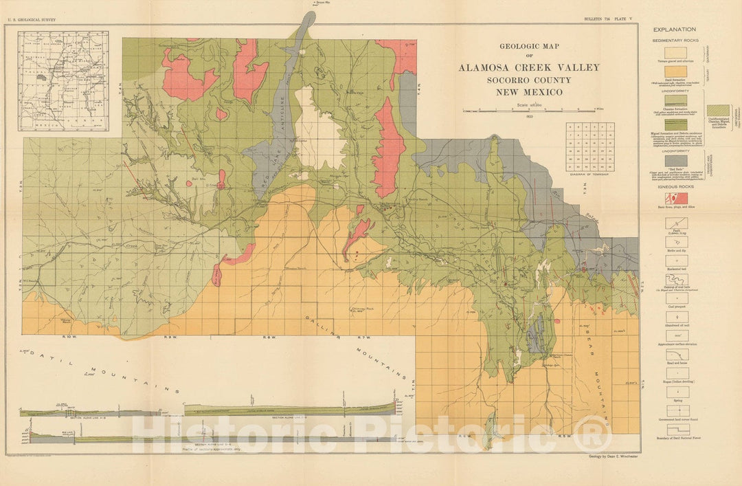 Map Geology of Alamosa Creek Valley, Socorro County, New Mexico, wit