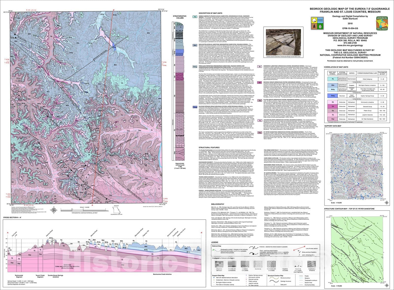 Map : Bedrock geologic map of the Eureka 7.5' quadrangle Franklin and ...